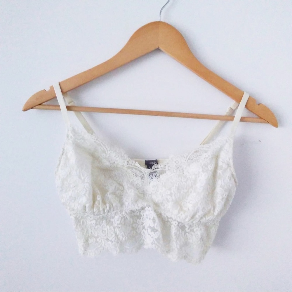 Aerie Cream Eyelash Lace Bralette